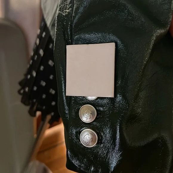 Walter Baker Green Double-Breasted Jacket 100% lamb leather